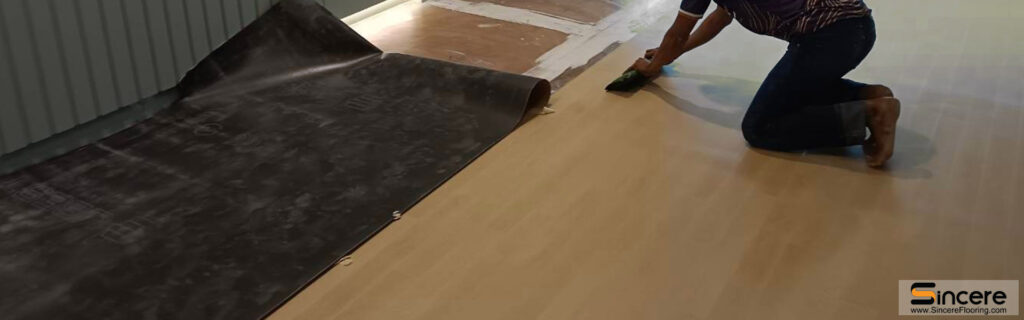 กระเบื้องยาง แบบม้วน ลายไม้